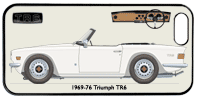 Triumph TR6 1969-76 White (disc wheels) Phone Cover Horizontal